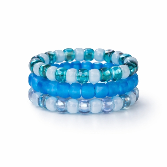 14 Colorful Beaded Stack Rings - Picture 3 of 6